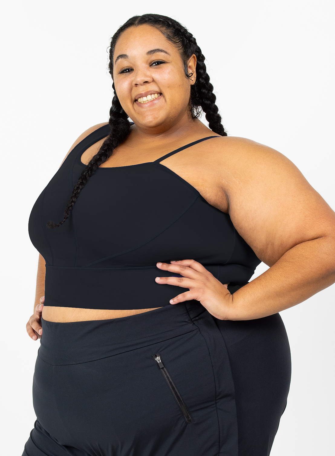 MALIBU BOLD SHOULDER BRA-Endurance Black