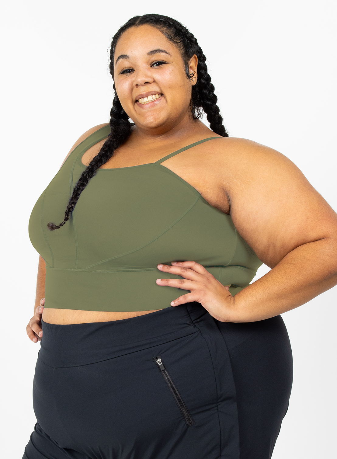 MALIBU BOLD SHOULDER BRA-Endurance Lichen