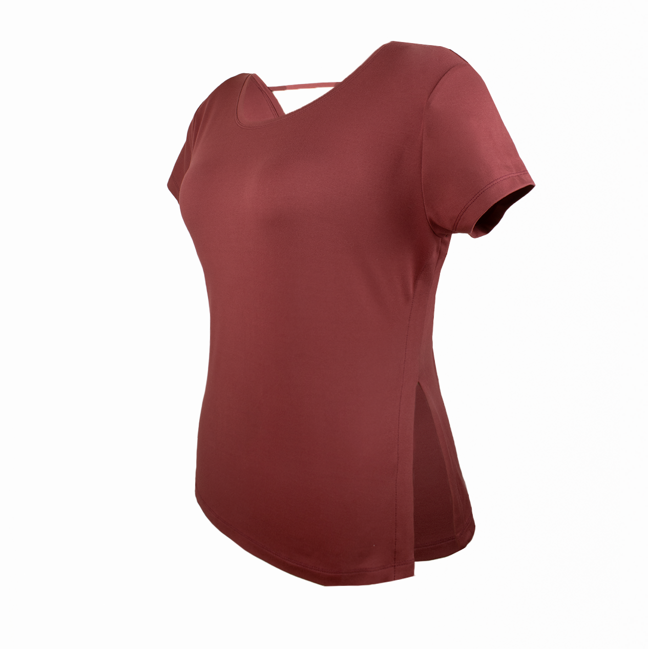 PAROS SIDE SLIT TEE-Red Pear