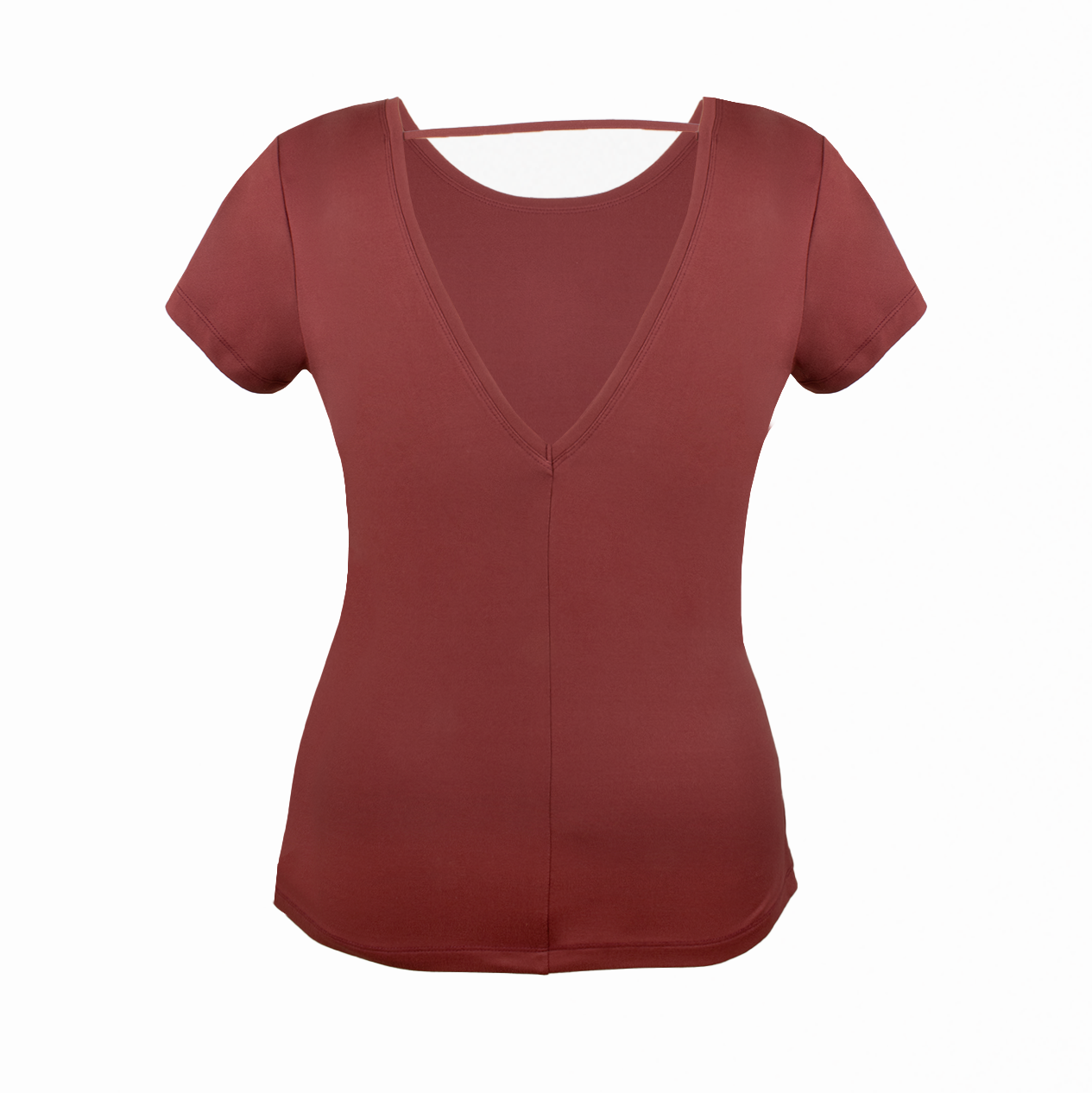 PAROS SIDE SLIT TEE-Red Pear