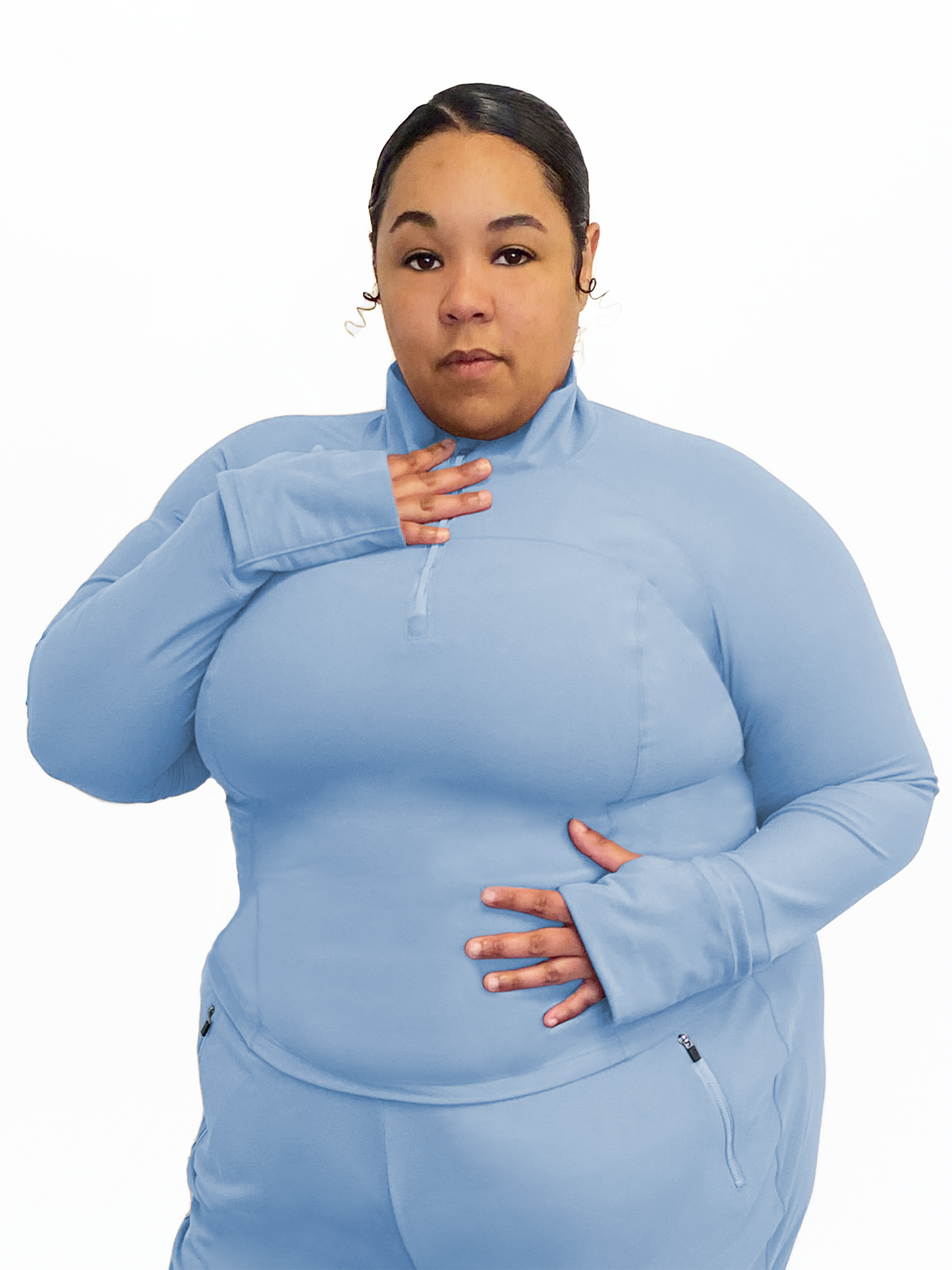 BERGEN RUN QUARTER-ZIP-Faded Denim