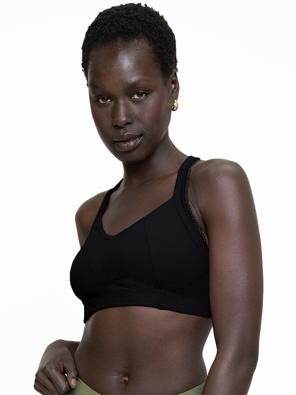 BERGEN LACE TRIM BRA-Soft Black