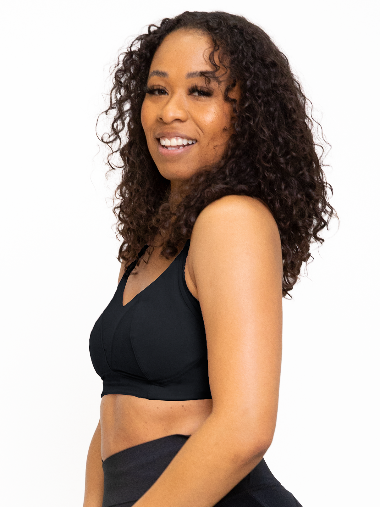 BERGEN LACE TRIM BRA-Soft Black