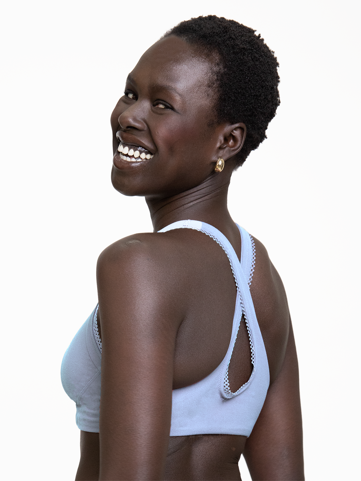 BERGEN LACE TRIM BRA-Faded Denim