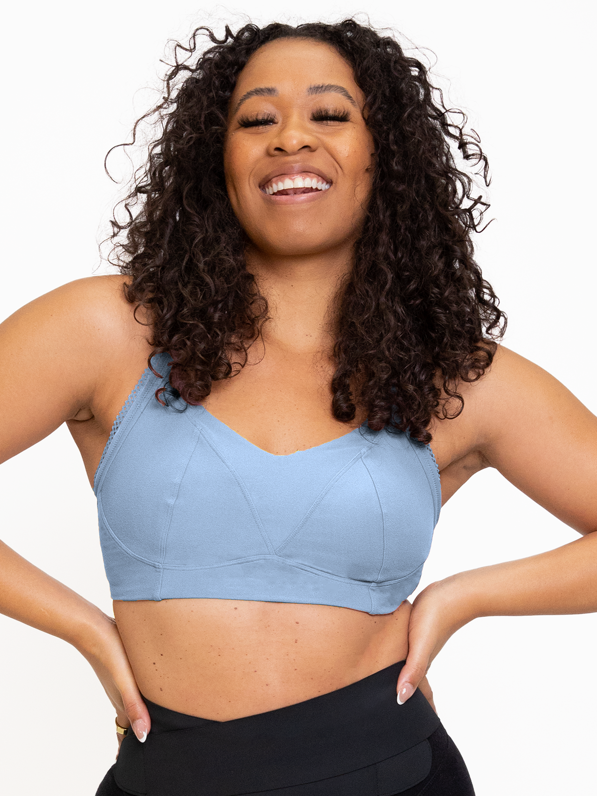 BERGEN LACE TRIM BRA-Faded Denim