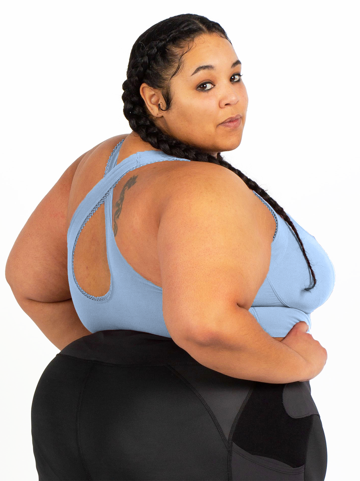 BERGEN LACE TRIM BRA-Faded Denim