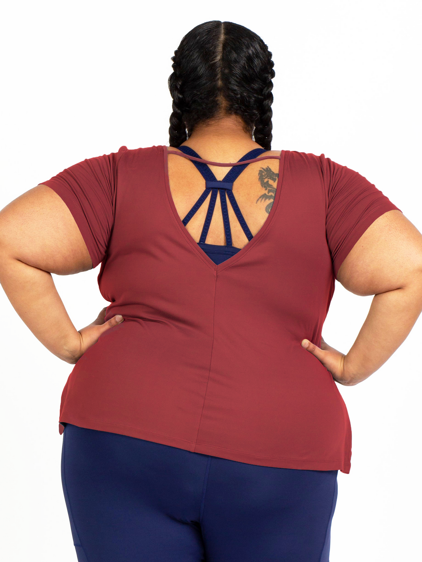 PAROS SIDE SLIT TEE-Red Pear