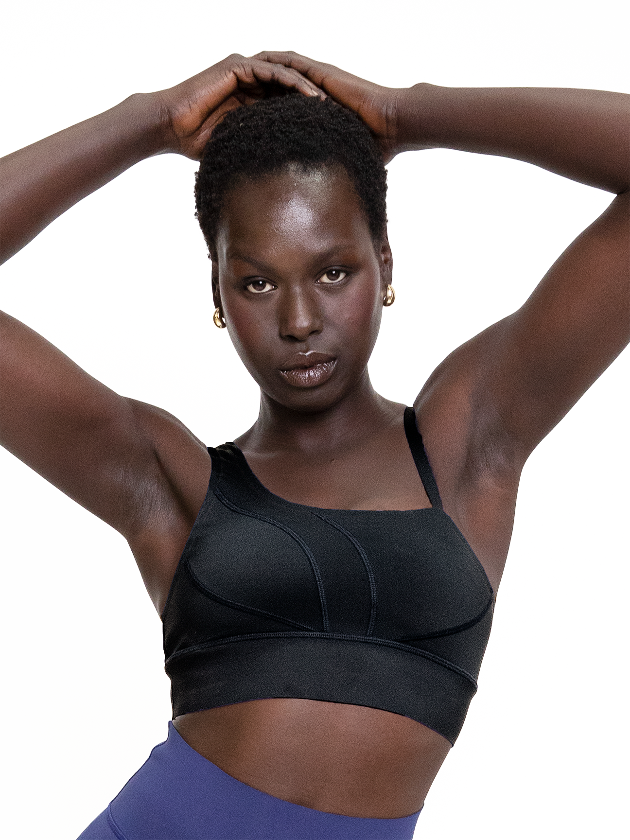 MALIBU BOLD SHOULDER BRA-Endurance Black