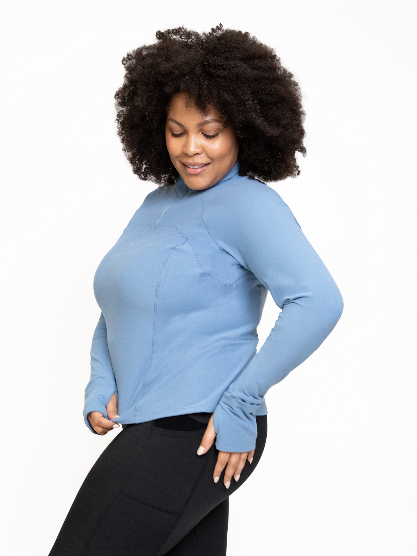 BERGEN RUN QUARTER-ZIP-Faded Denim