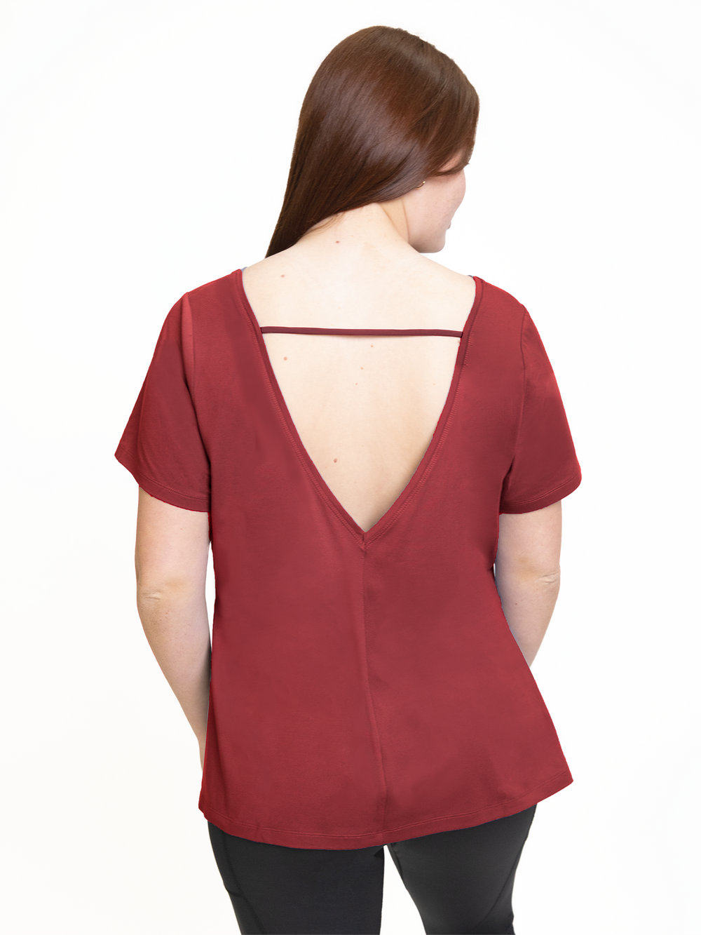 PAROS SIDE SLIT TEE-Red Pear