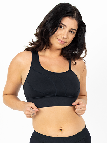 MALIBU BOLD SHOULDER BRA-Endurance Black